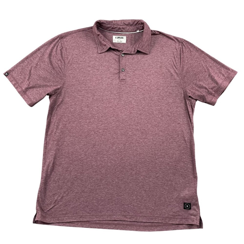 Linksoul Golf Polo Shirt Mens XL Tempus Fugit Burgundy Golfing‎ Business Casual